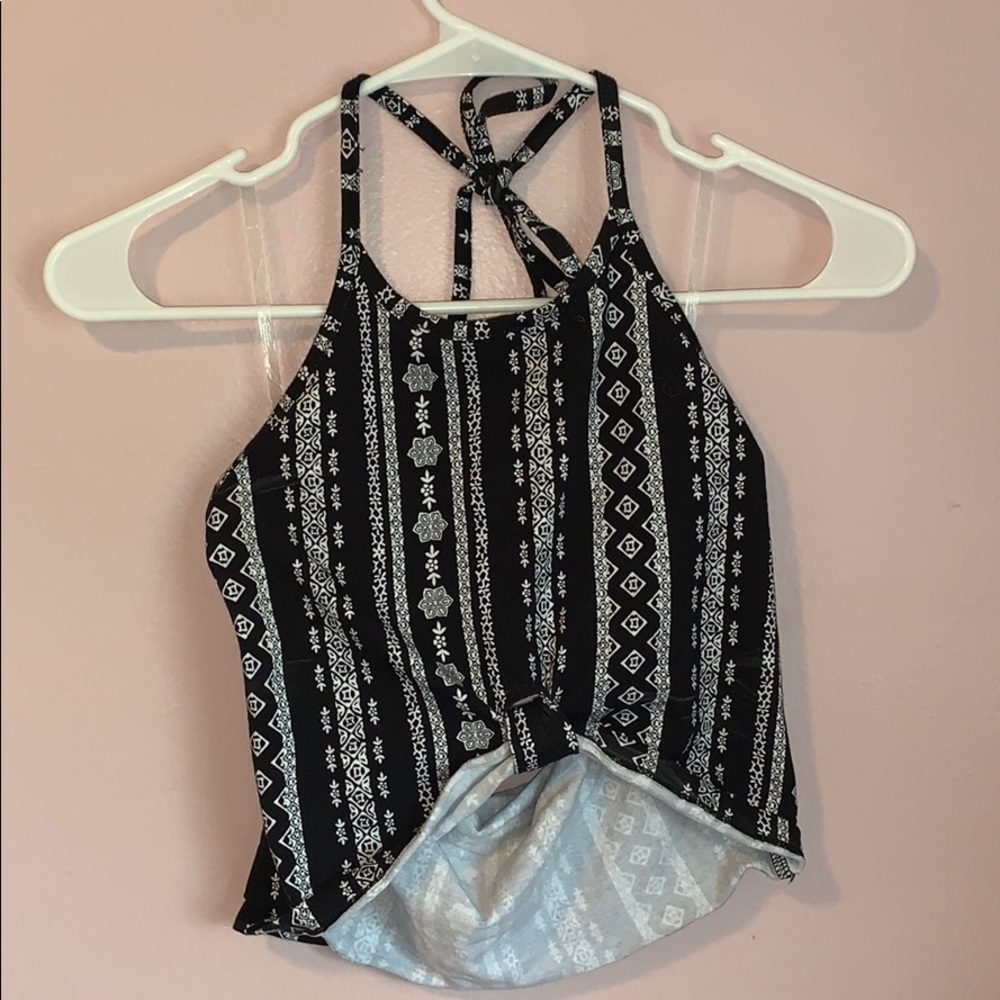 Black and White Crop Top